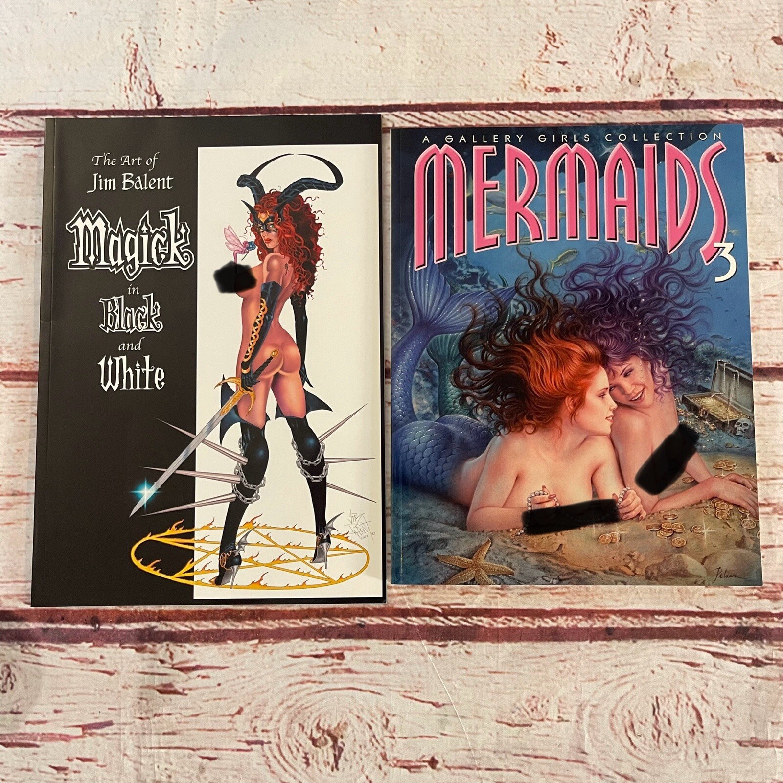 The Art of Jim Balent Magick in Black and White Vol. 2 & Mermaids 3 Comic Comix