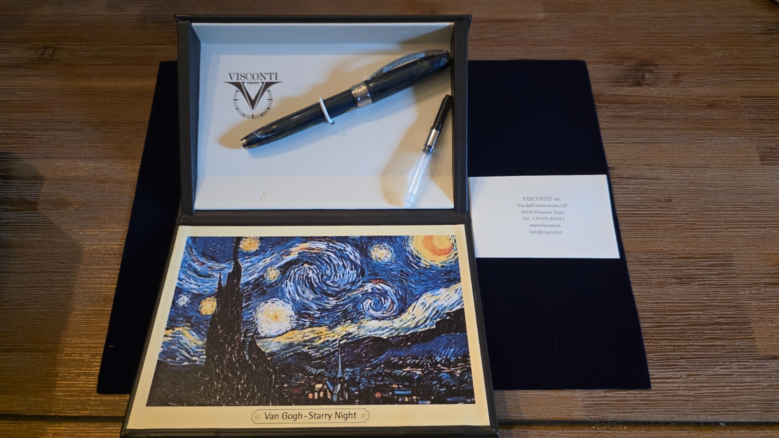 Visconti Van Gogh Starry Night Fountain Pen, Medium Steel Nib, KP12-04-FP, Box