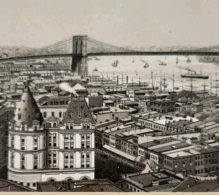 1800s Brooklyn Bridge New York Jersey Coffee Dayton Spice Advertising Trade Card 1800s Brooklyn Bridge New York Jersey Coffee Dayton Spice Advertising Trade Card