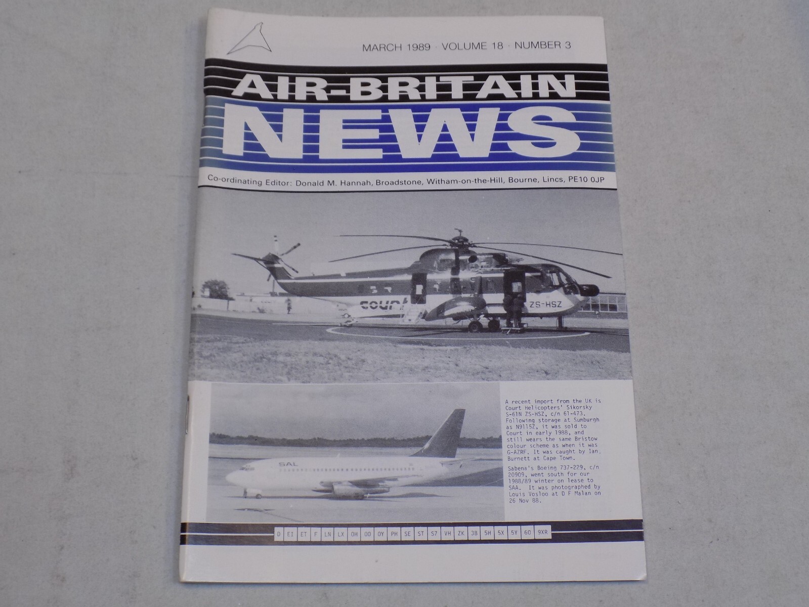 Air-Britain News Magazine Mar 1989 Airplanes History Court Helicopters Sikorsky
