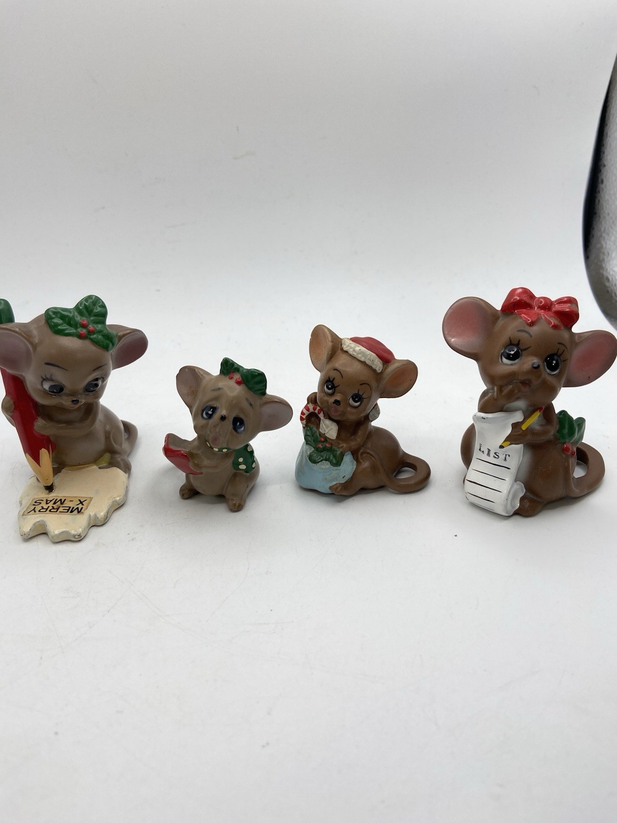 VTG 4 Josef Originals Christmas Mouse Mice Figuring Set Japan Christmas Decor