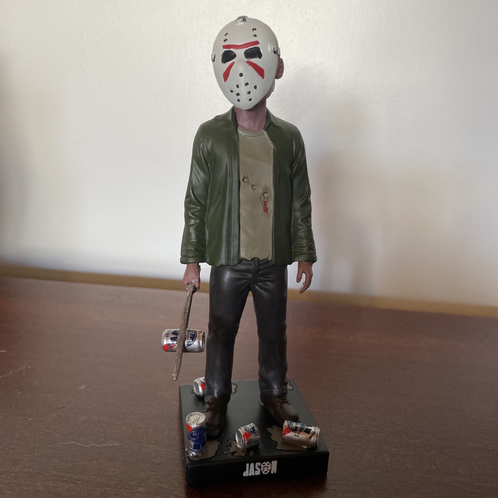 Pabst Blue Ribbon x Friday The 13th Jason 7” Bobblehead Limited Halloween PBR