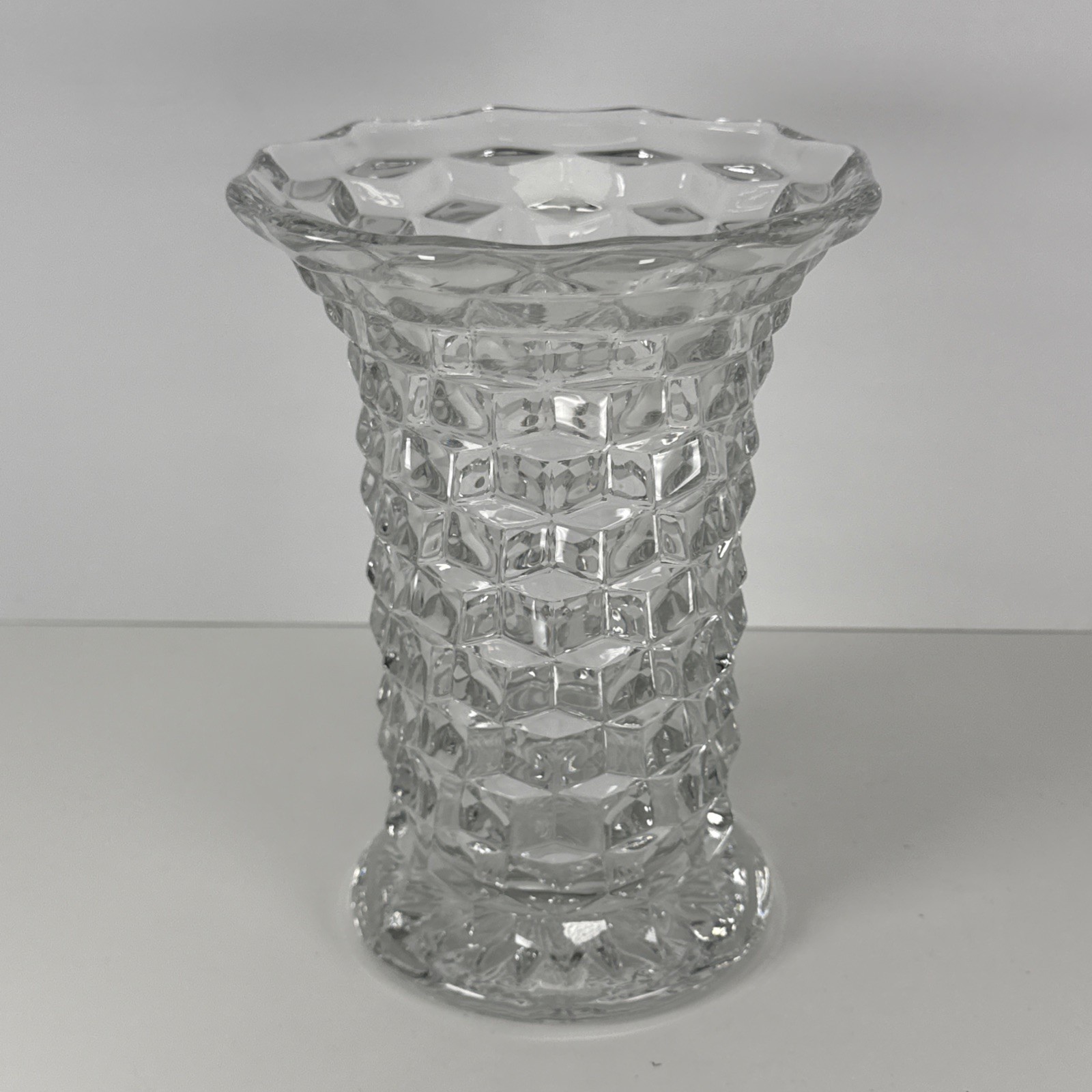 Antique Elegant Glass FOSTORIA American TALL 7” Inch Flared Top Vase Mint A+