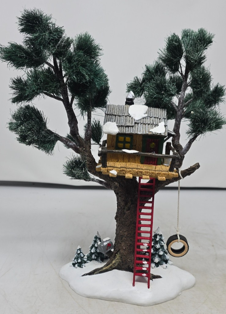 Vintage Dept 56 Original Snow Village Treetop Tree House Club Tire Swing