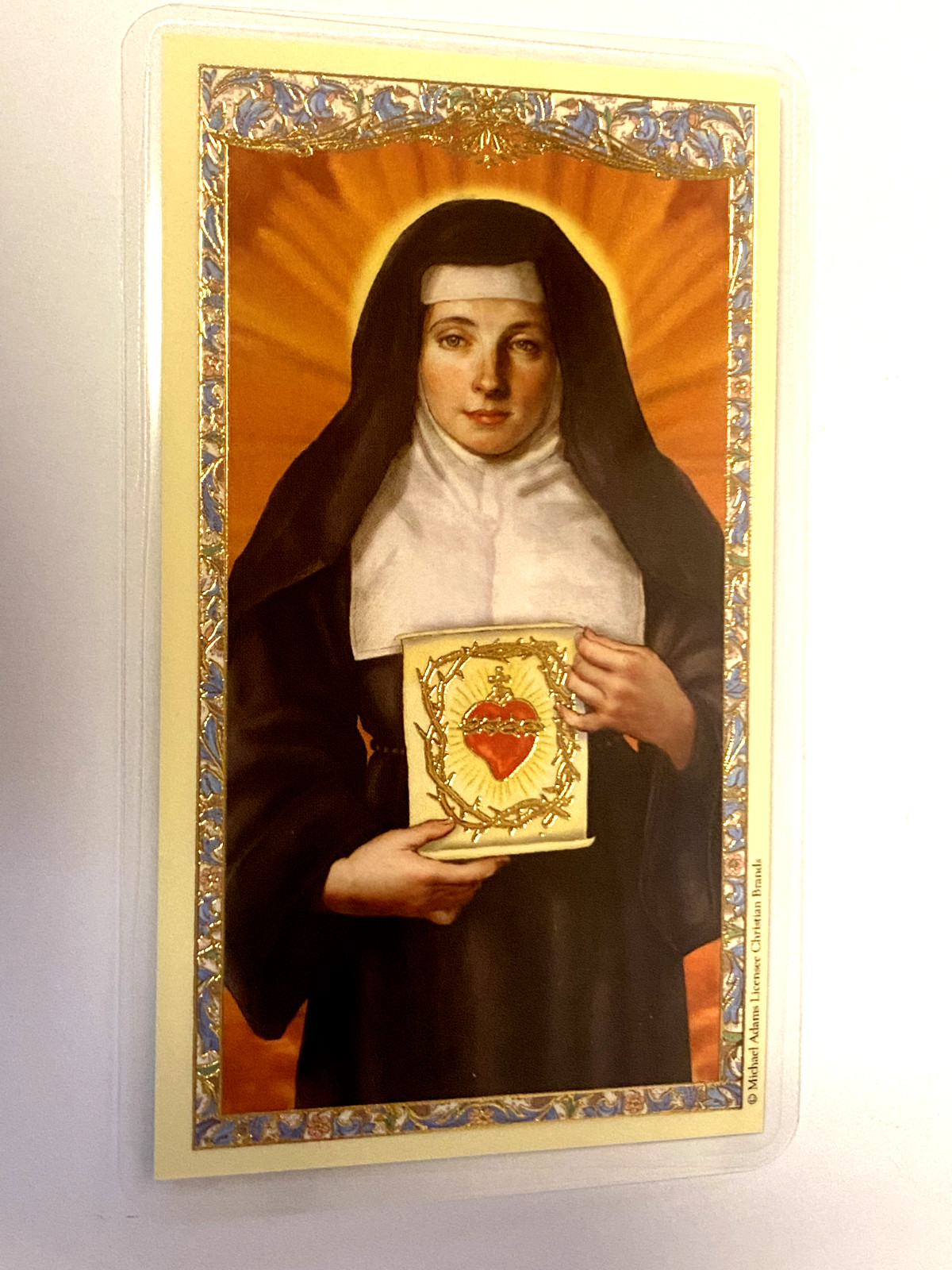 Saint Margaret Mary Alacoque Laminated Prayer Card, New #PCL-15