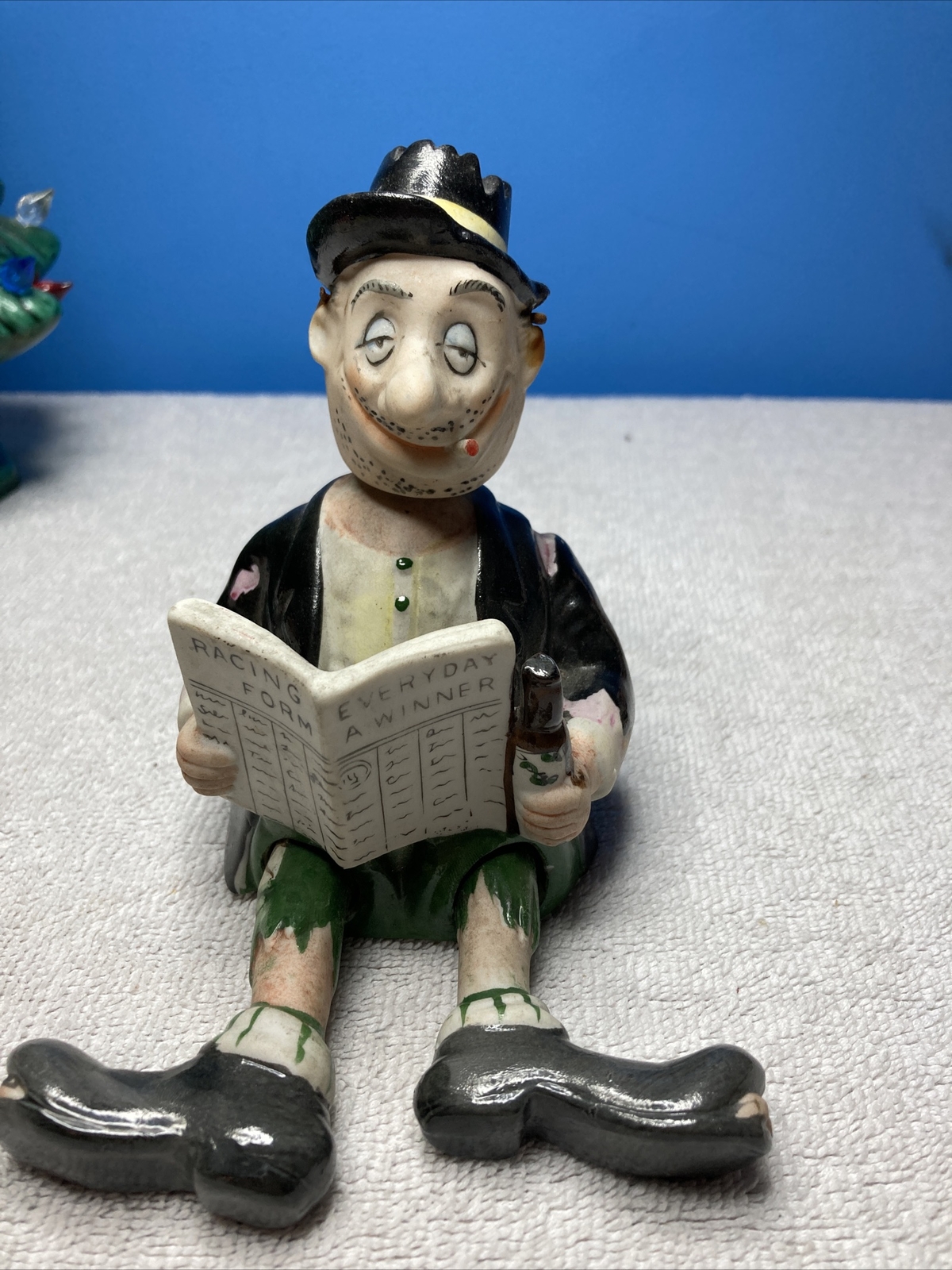 Vintage Drunk Smoking Gambling Hobo Nodder Made In Japan