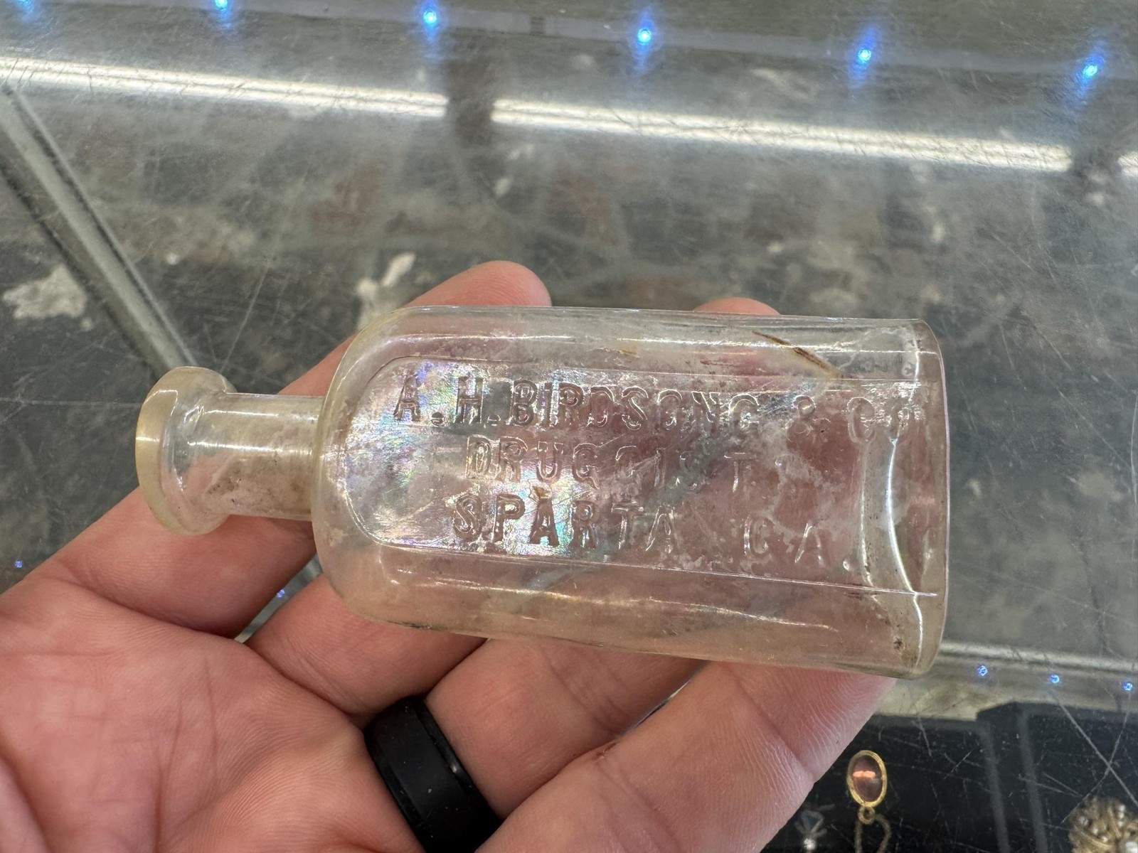 Vintage A H Birdsong & Co Druggist Medicine Bottle Sparta GA Clear Glass Georgia