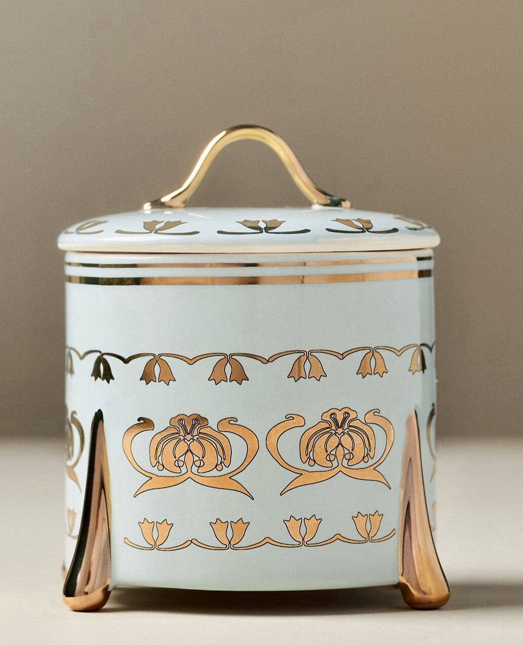 NEW ANTHROPOLOGIE X THE MET CERAMIC CANDLE CLASSIC FLORAL SUEDED ROSE WAX BLEND