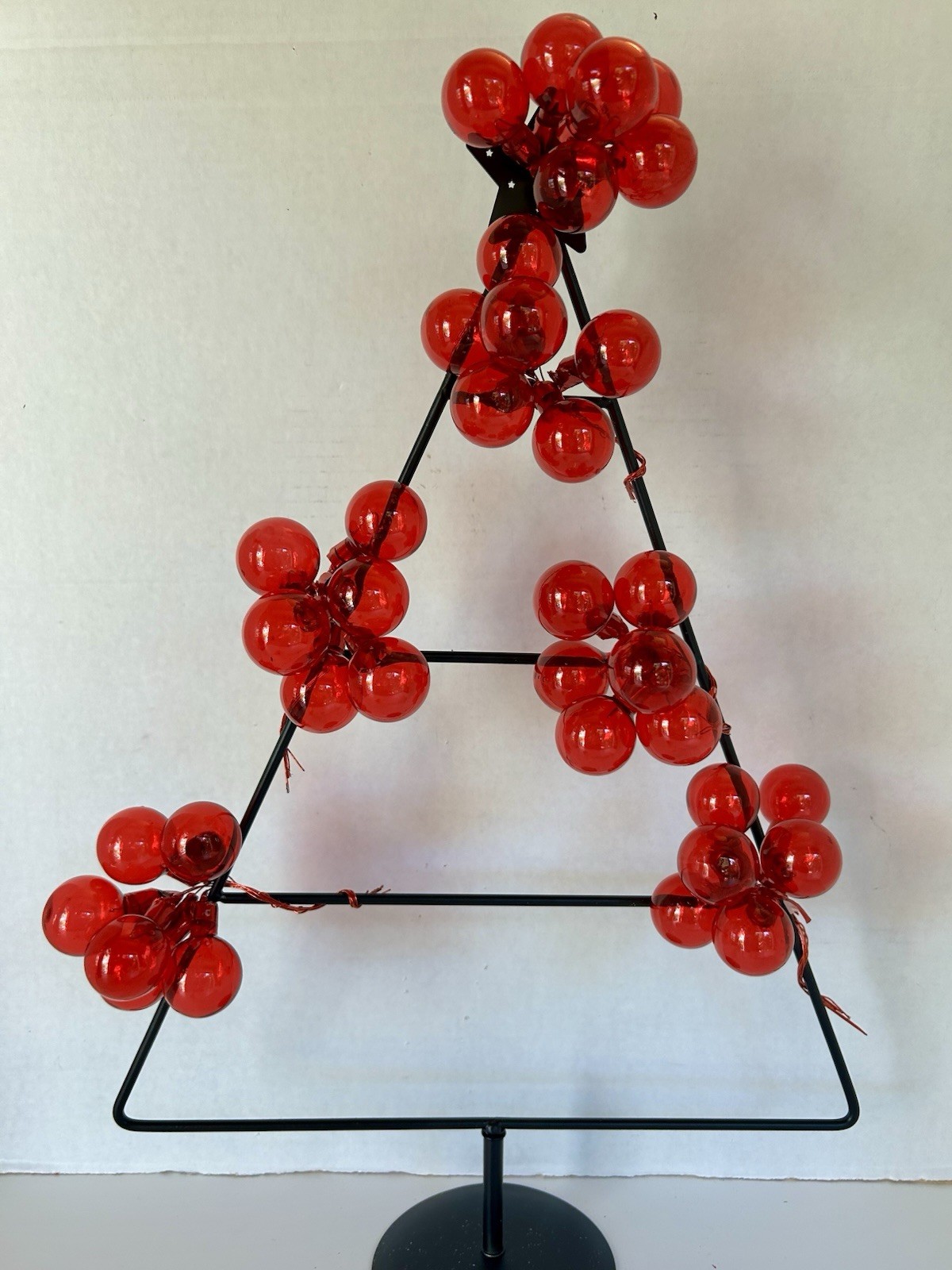 VTG Lot 36 1” Blown Glass Christmas Balls Wired Picks Cherry Red Jewel Tone