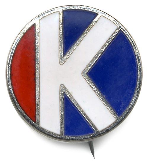 Official 1968 Robert F. Kennedy Primary Campaign Enamel Staff Pin