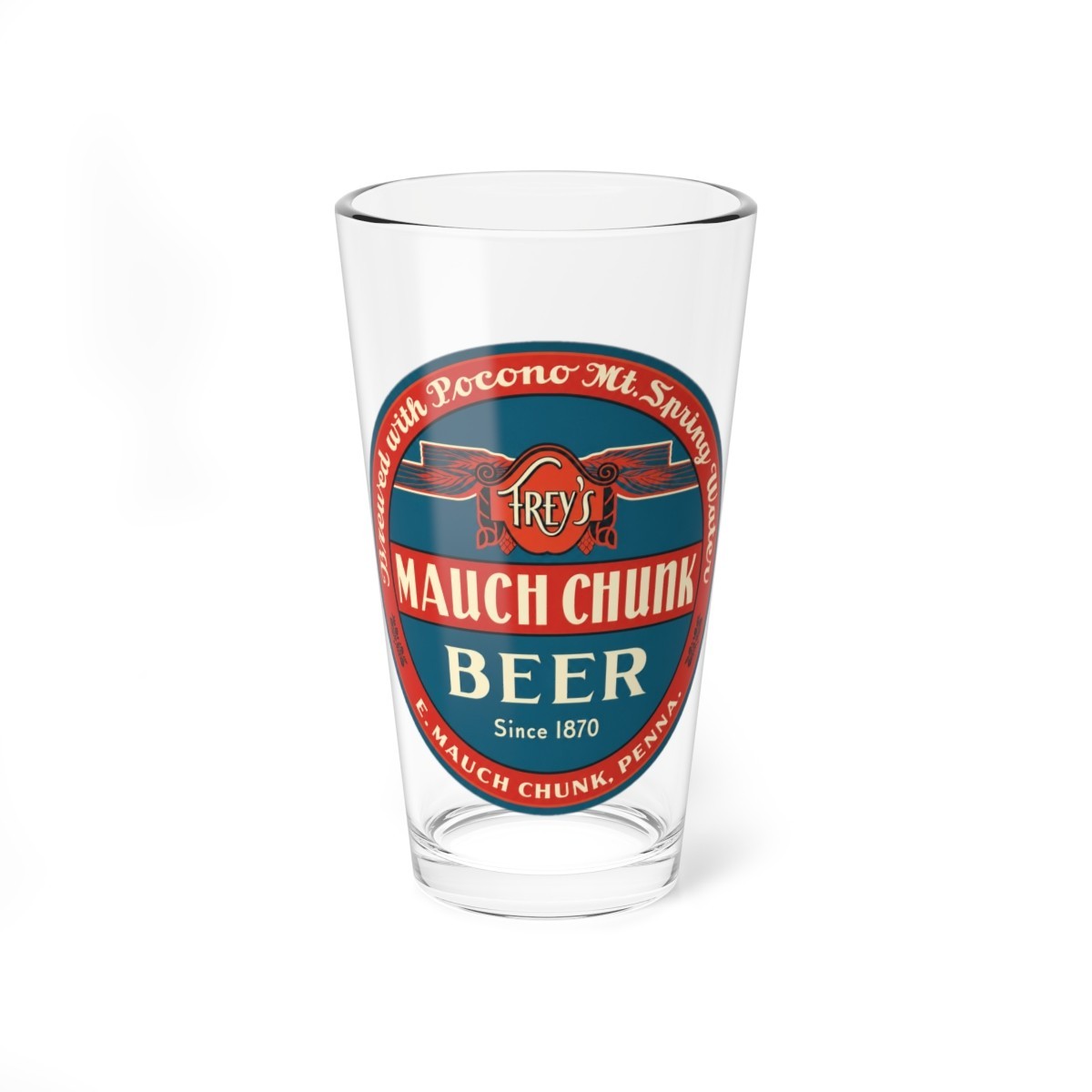 Frey\'s Mauch Chunk Beer Pennsylvania Jim Thorpe 1930s Retro Brewery Pint Glass