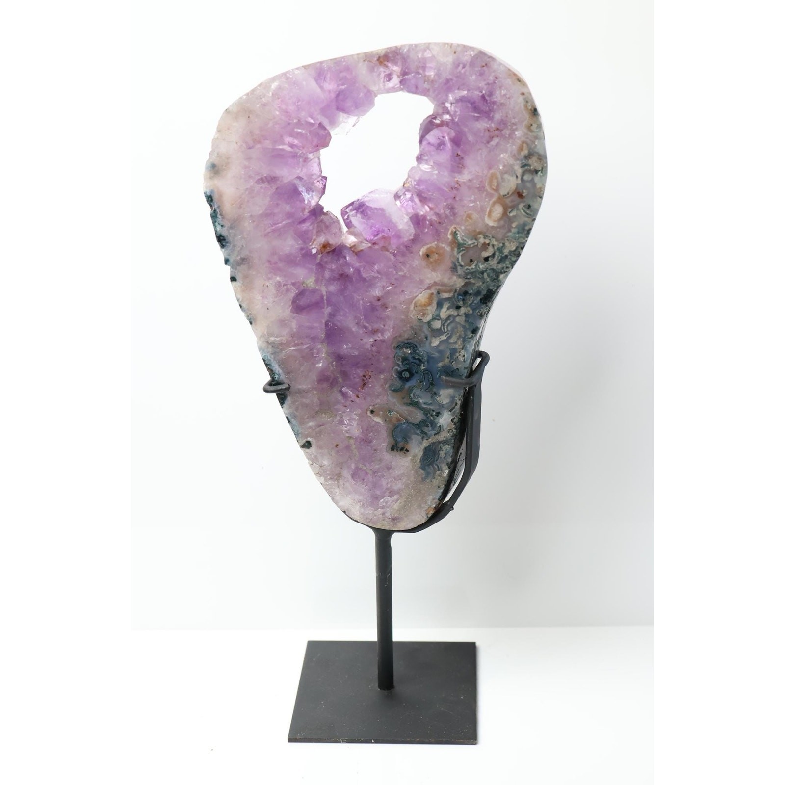 Brazilian Amethyst Crystal Portal Slice on Stand | Natural Home Decor