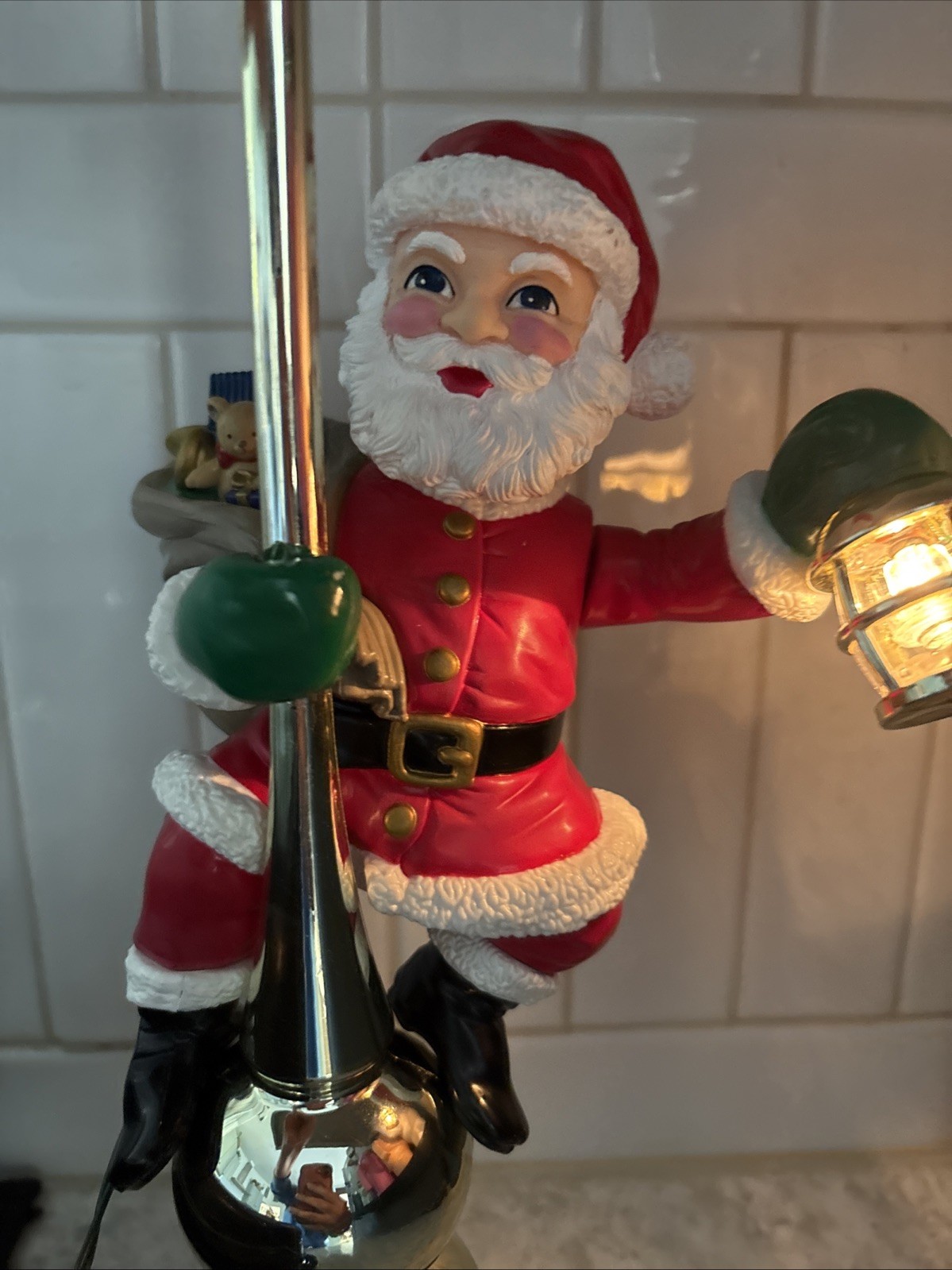 Vintage Mr. Christmas Santa Claus Lighted Animated Tree Topper