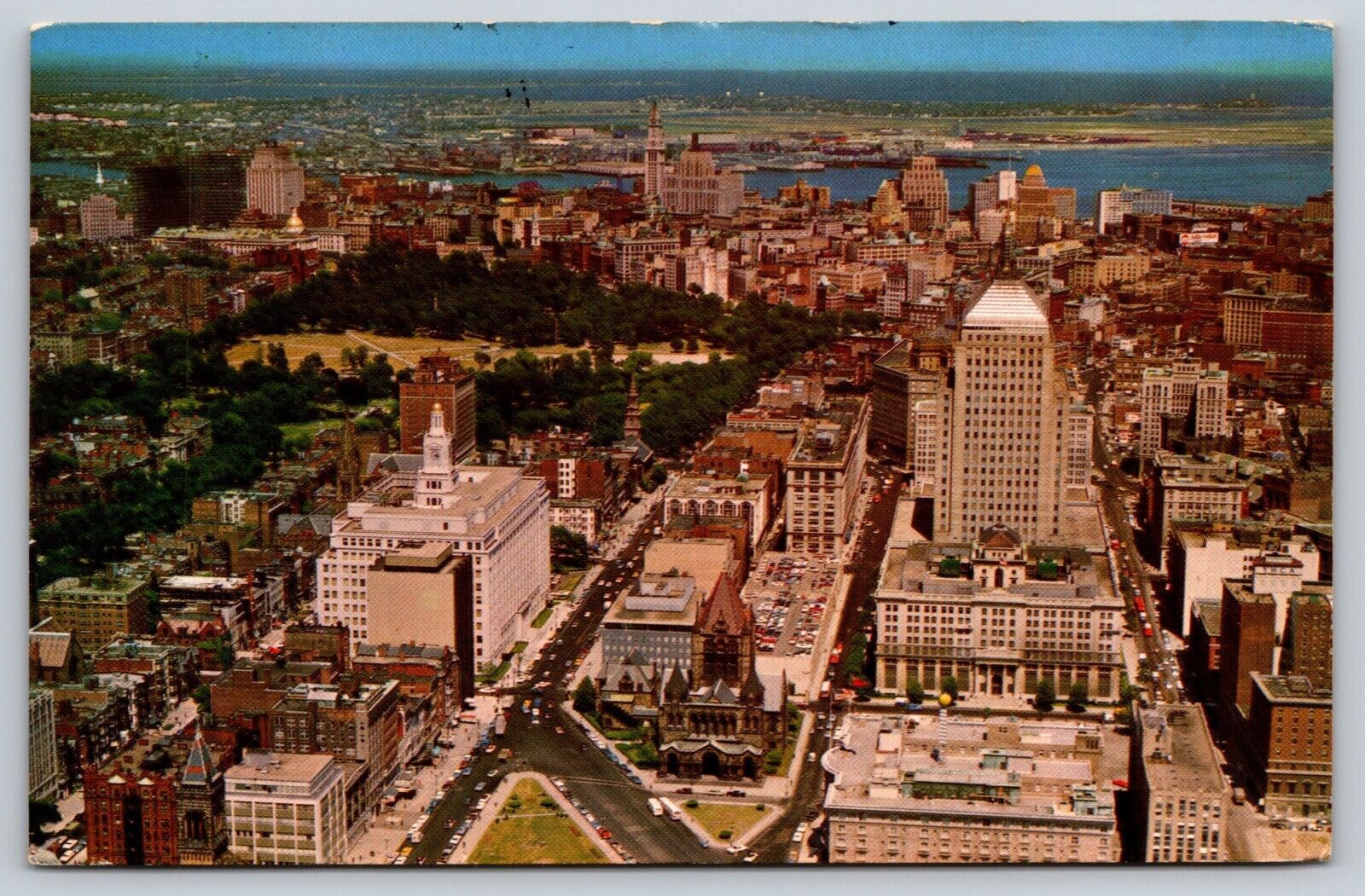 Postcard Boston Skyline and Harbor from Prudential Tower Boston Mass [gb]