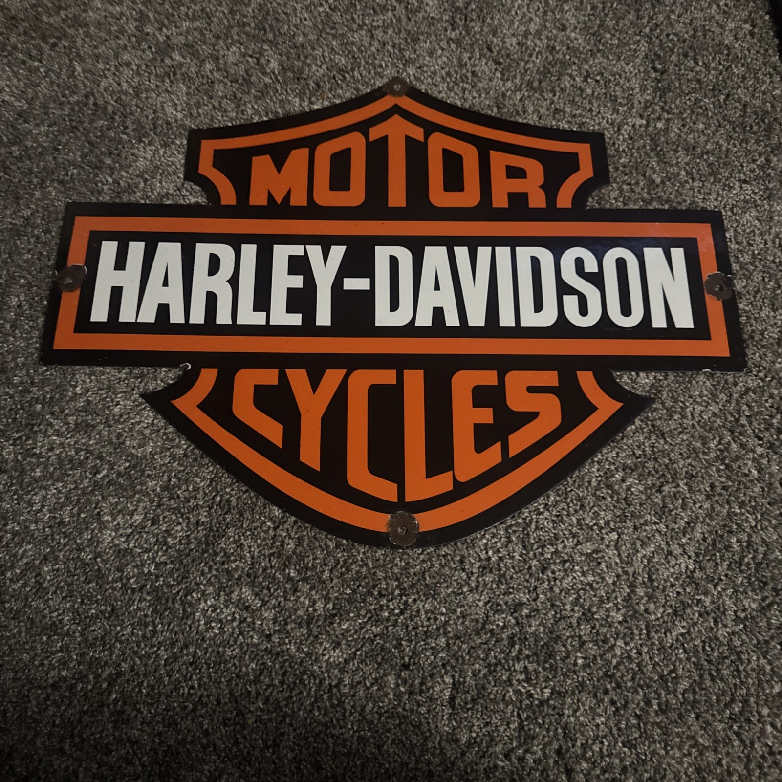 Vintage Harley-Davidson Dealer Porcelain Motorcycle Size 18 X 24
