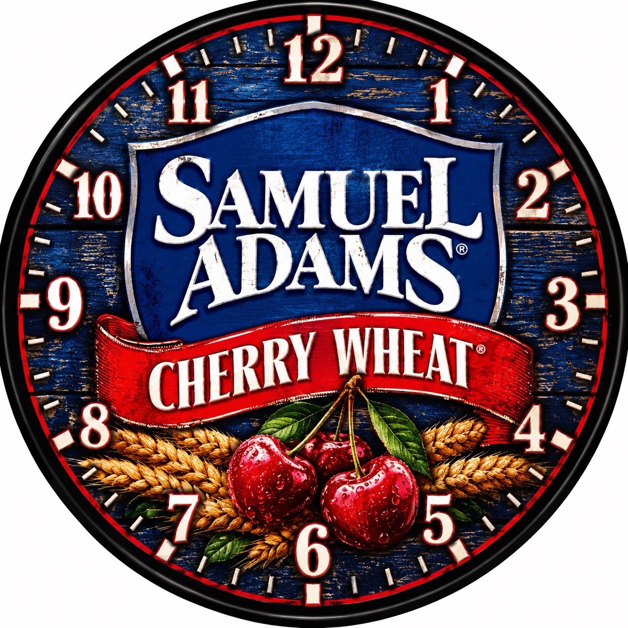 Samuel Adams Cherry Wheat 9” Wall Clock Samuel Adams Cherry Wheat 9” Wall Clock