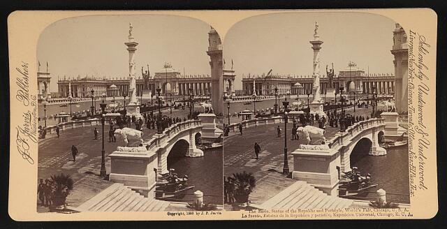 Chicago IL USA 1893 World\'s Fair Statue of the Republic Peristyle Basin