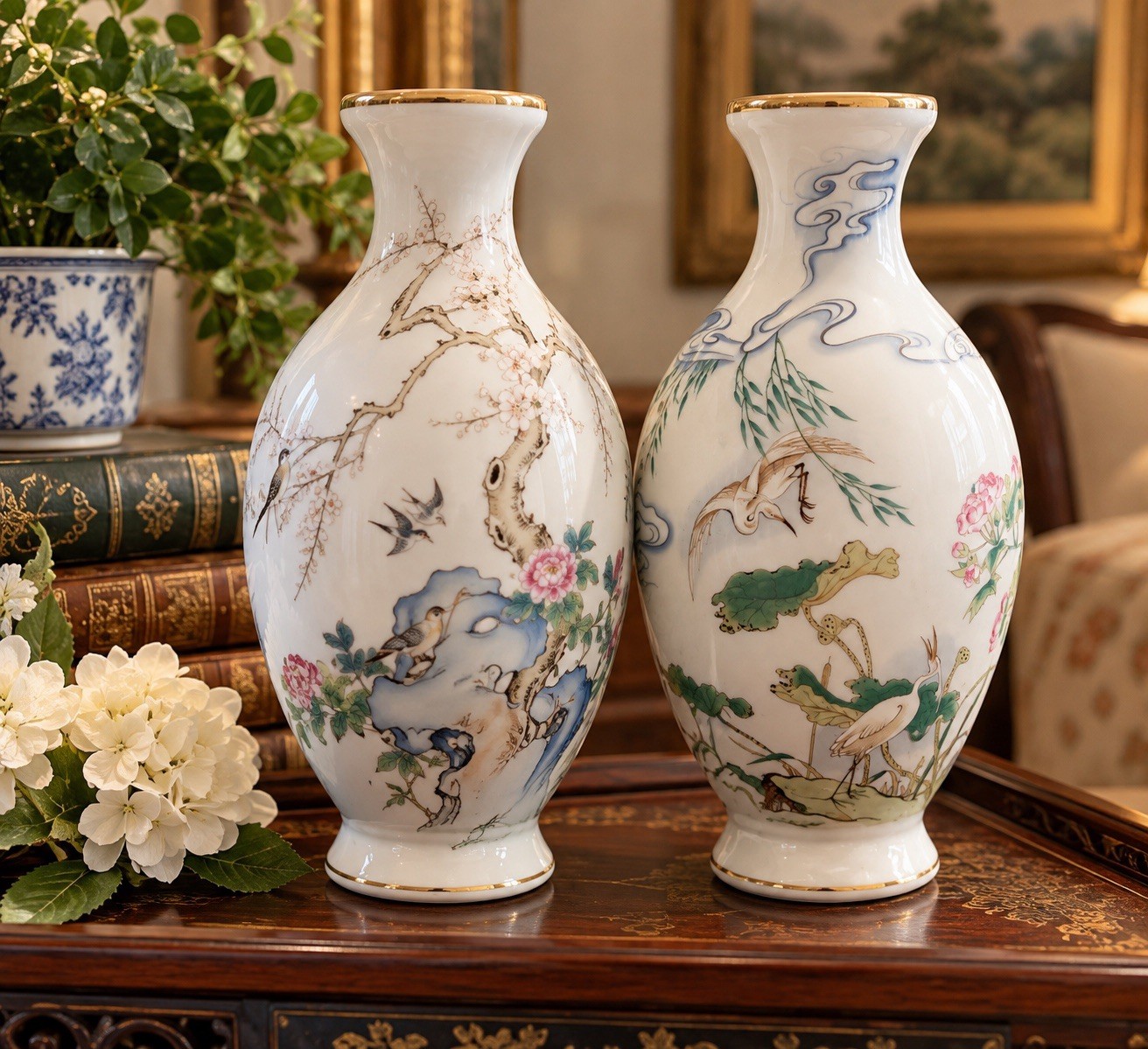 VTG Hamilton Collection “Vases of the Changing Seasons” Japanese Porcelain VTG Hamilton Collection “Vases of the Changing Seasons” Japanese Porcelain