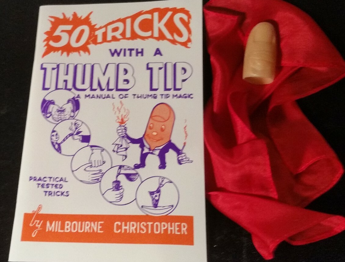 Magic Thumb Tip Combo Vernet Classic Thumb Tip , 50 trick book & Red silk NEW