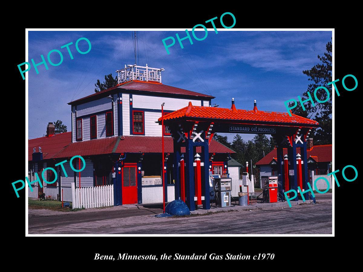 OLD LARGE HISTORIC PHOTO BENA MINNESOTA THE STANDARD GAS STATION c1970