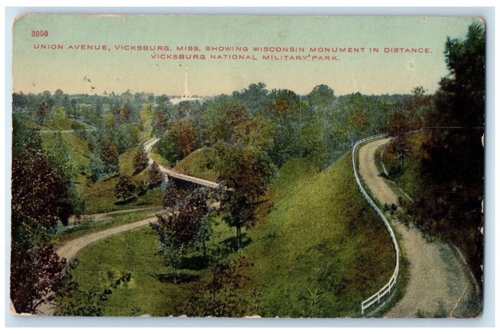 1918 Union Avenue National Military Park Vicksburg Mississippi Vintage Postcard