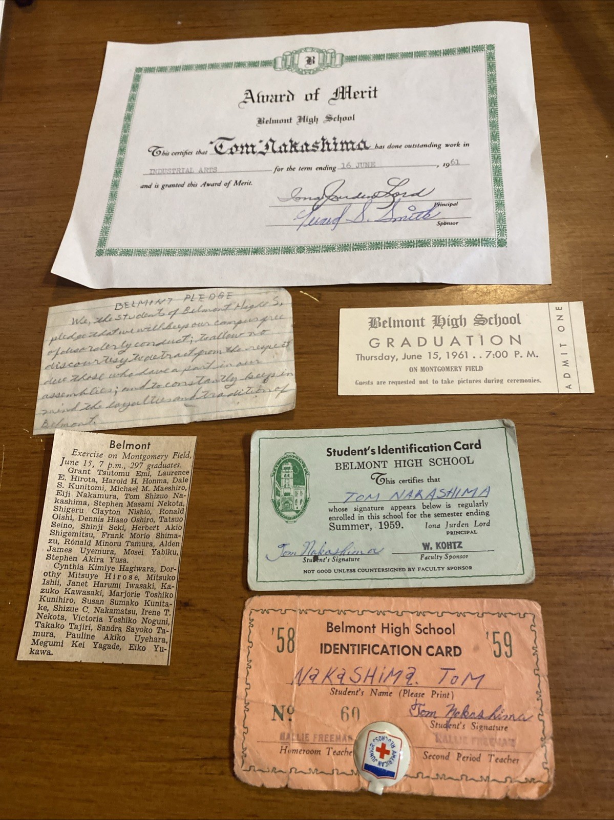 1959 Belmont Central High School Belmont (6) Different Papers From School