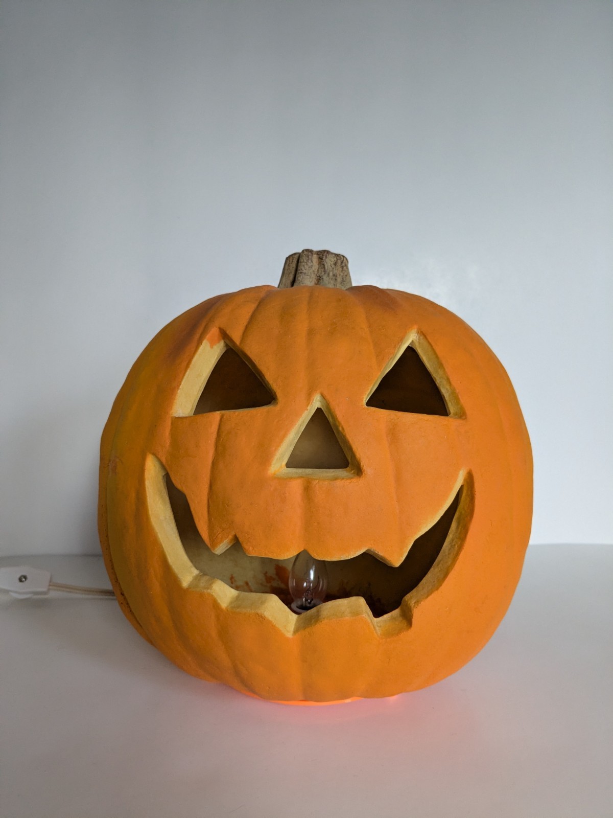Vintage 1993 Trendmasters Light Up Pumpkin Jack O Lantern Halloween Foam TESTED