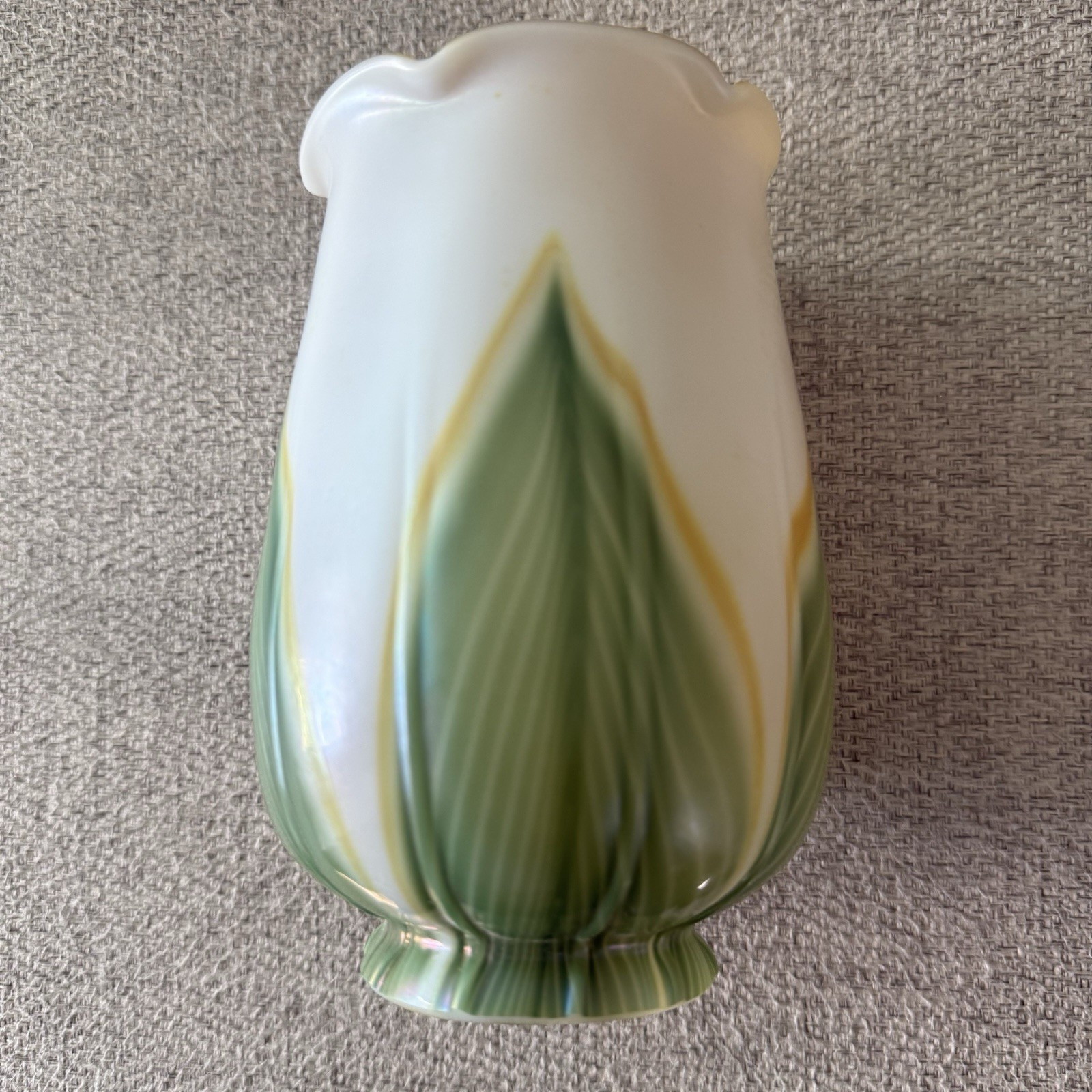 Lundberg Studios 1987 Signed Art Glass Lamp Shade Pulled Feather Design 5”