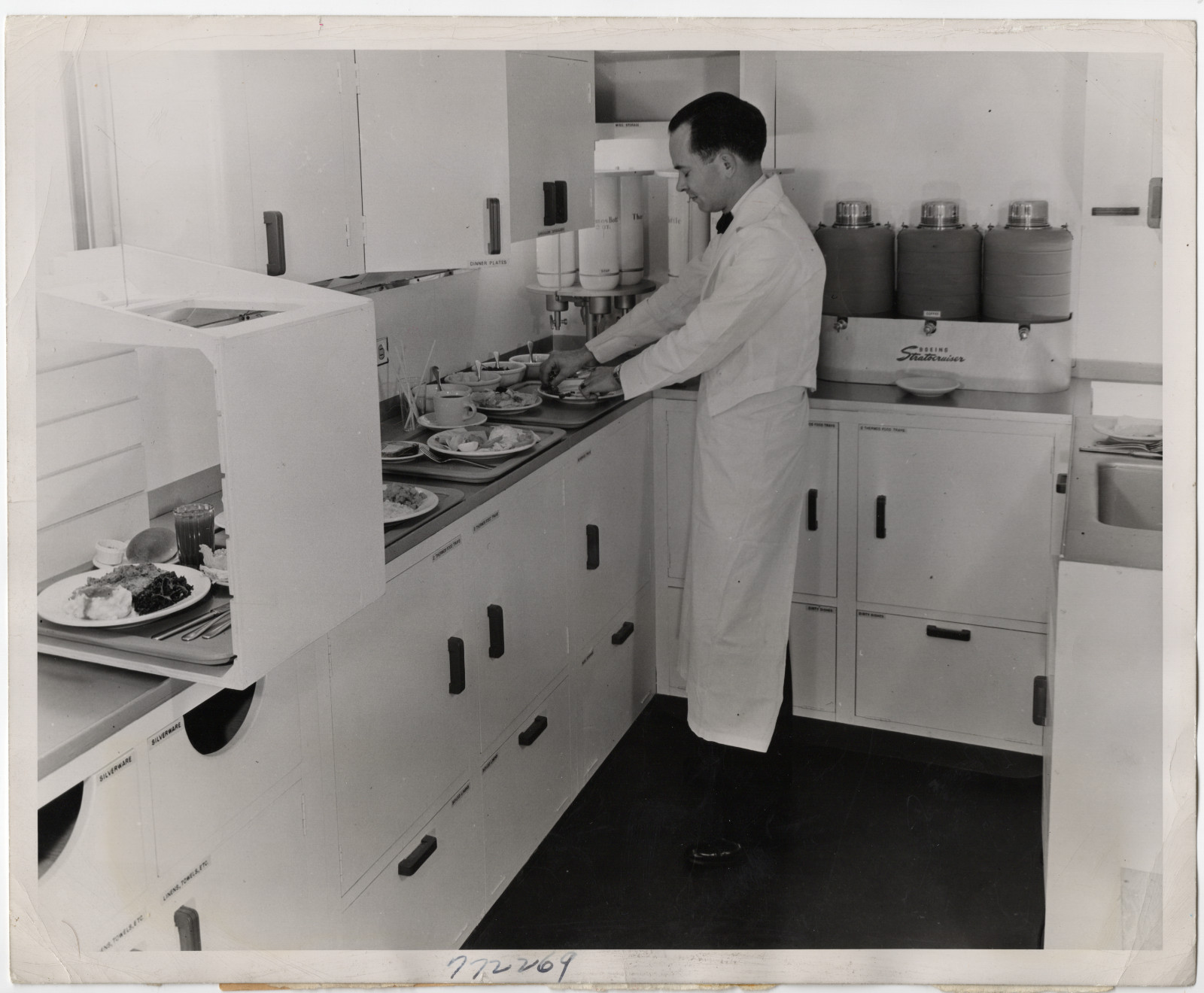 1945 Boeing Stratocruiser Galley Photo, Acme Wire Pre-Pan Am Order 8.5x9.5\