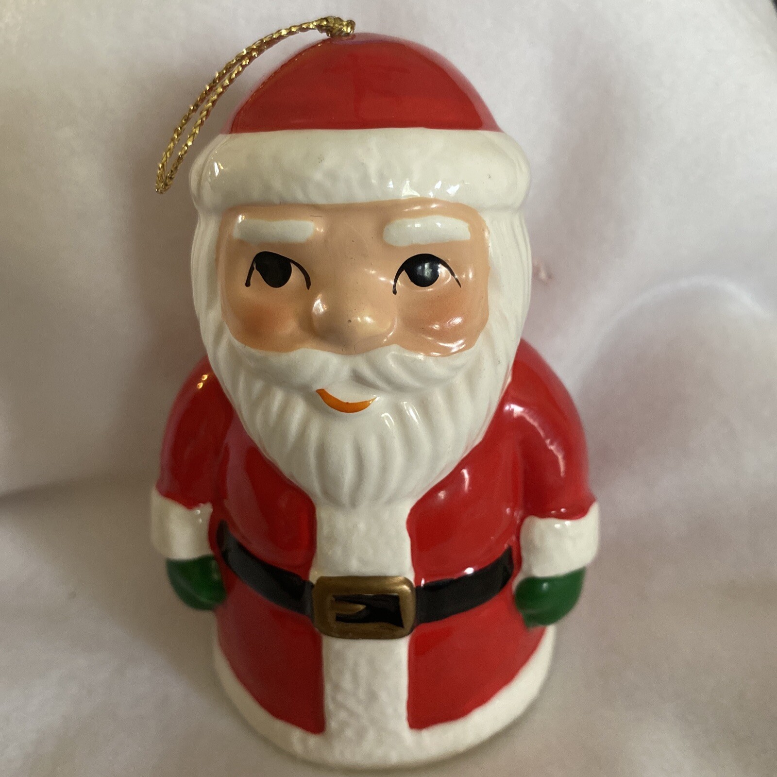 Santa Porcelain Bell Ornament Christmas