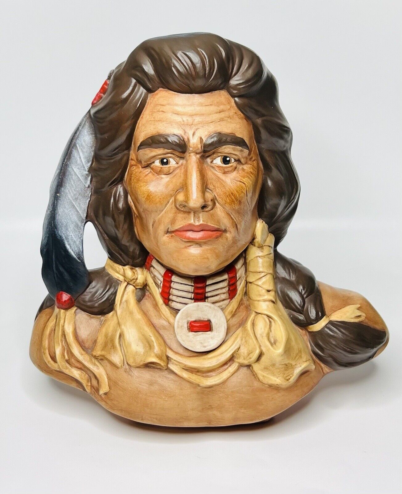 Vintage 1981 PROVINCIAL MOLD NATIVE AMERICAN HEAD BUST INDIAN CHIEF