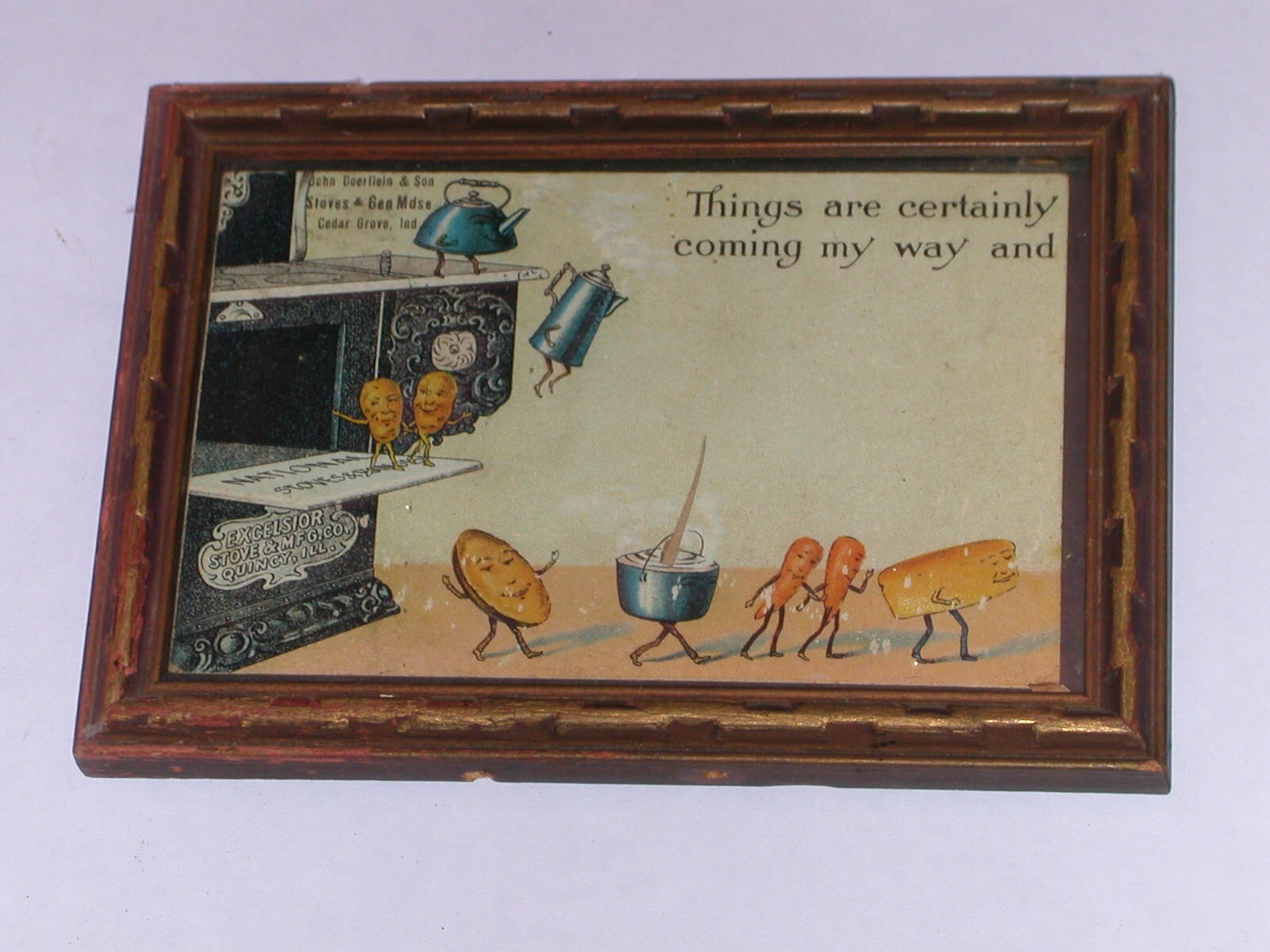 Circa 1908 Excelsior Stove Company,  Quincy, Illinois  Framed Postcard