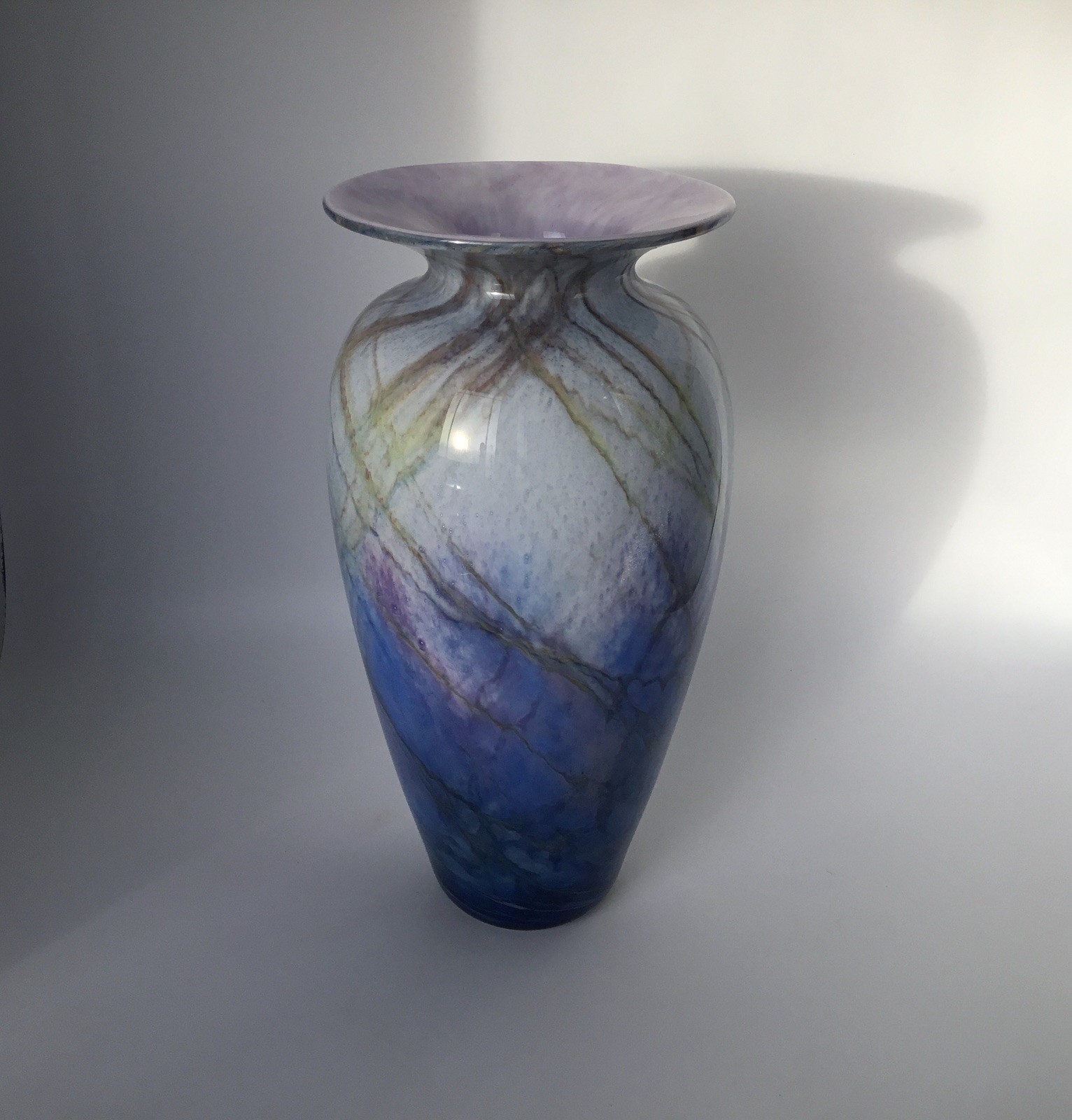 Vintage Nourot Glass Studio Vase By D. Lindsay (1983) - California