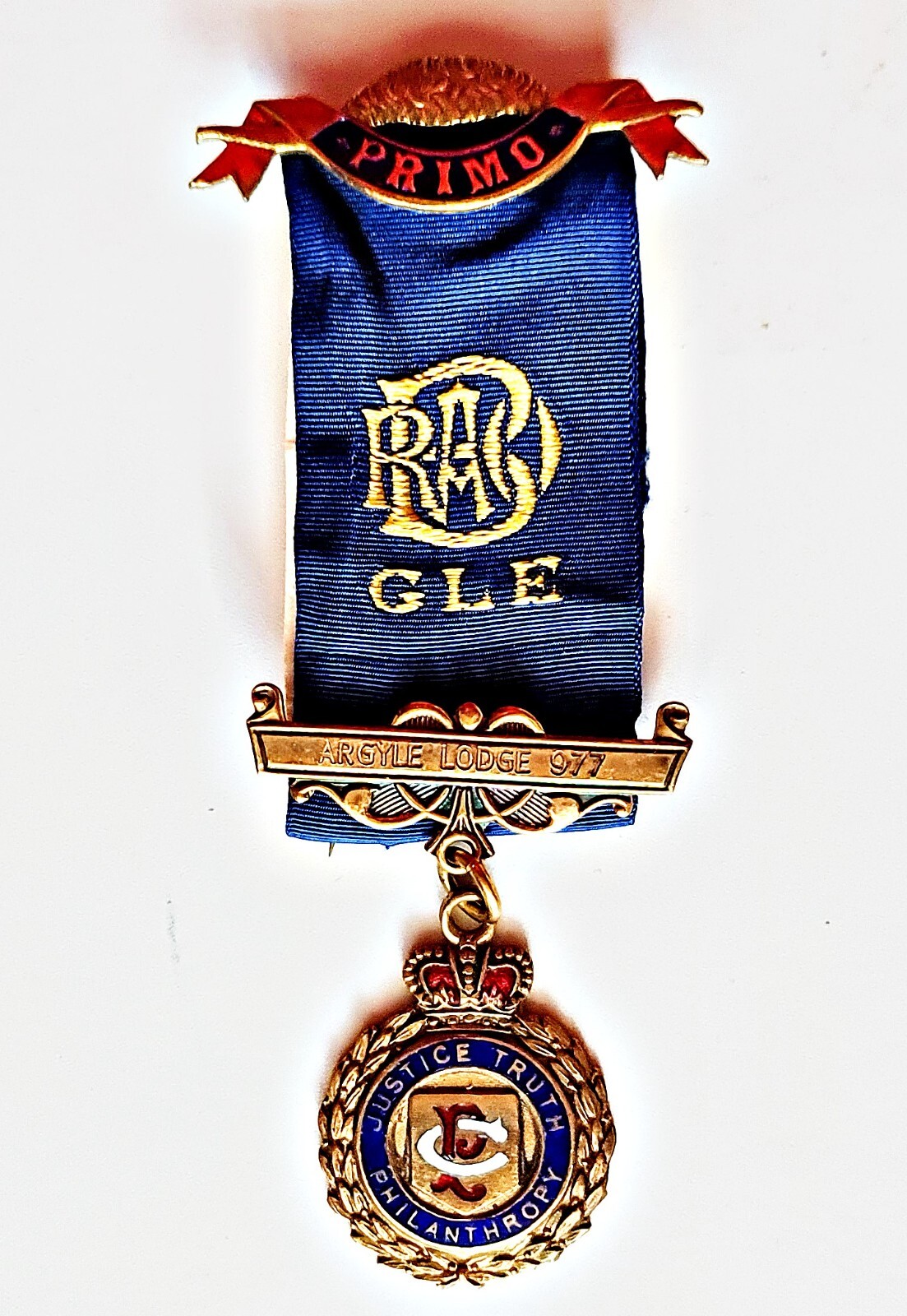 VINTAGE AUTHENTIC WW2 MASONIC RAOB ROYAL ORDER OF BUFFALOES PRIMO LODGE MEDAL