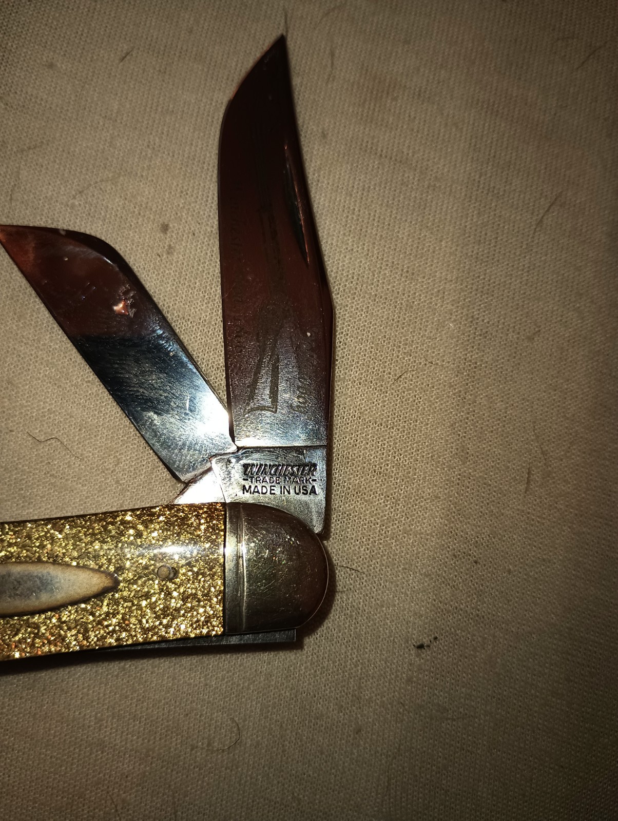 2 Vintage Winchester Sowbelly Pocket Knives 4849 1998  *Pearl*  3949 1989 *Gold*
