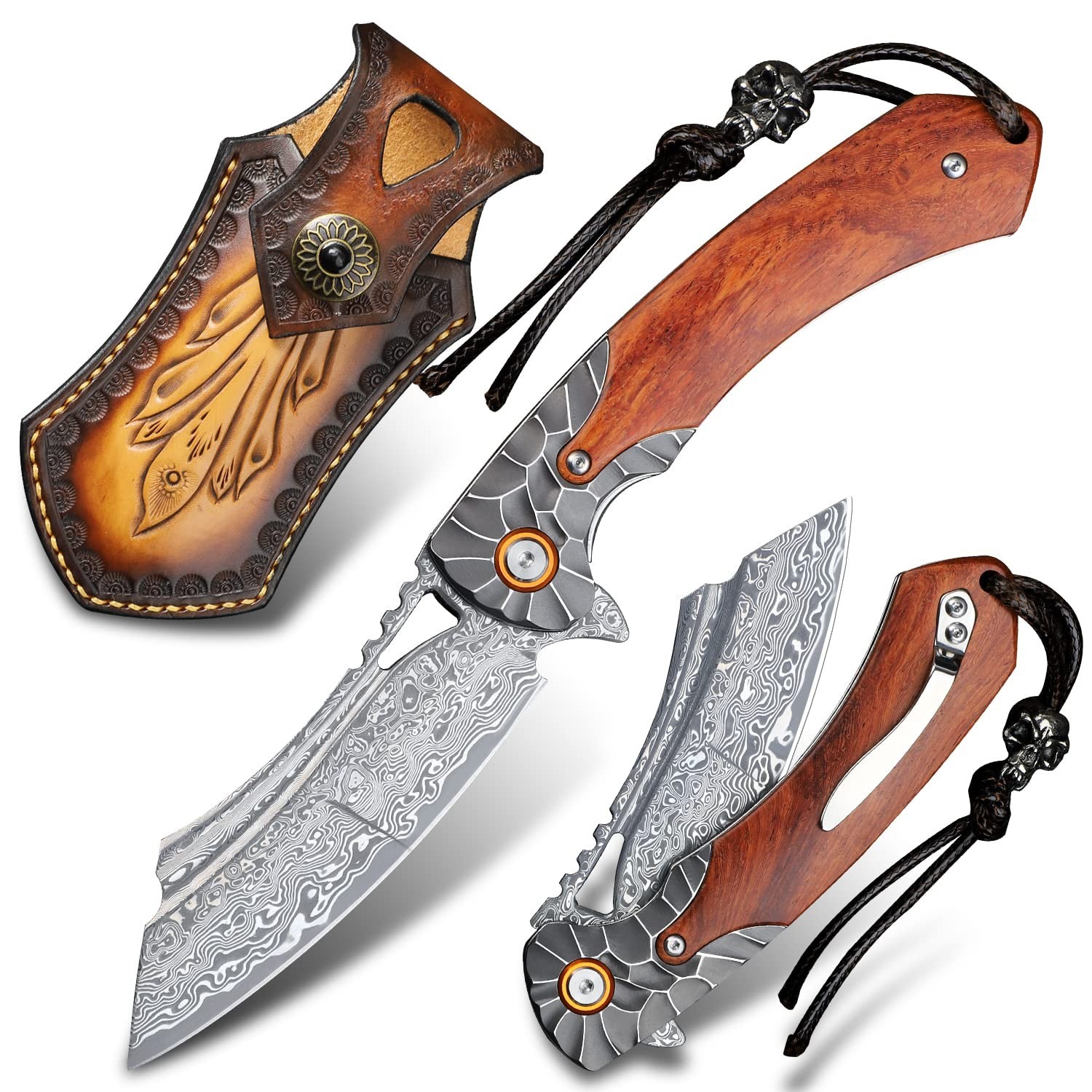 men\'s pocket knife Damascus Steel Handmade Folding Knife,3.5 in blade ros men\'s pocket knife Damascus Steel Handmade Folding Knife,3.5 in blade ros