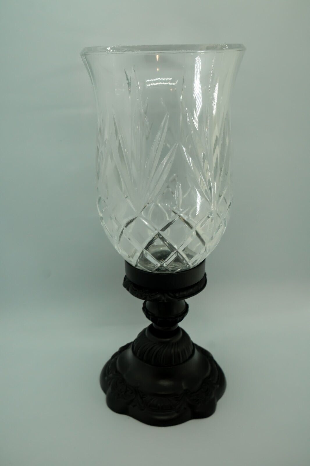 Vintage Godinger Style Lead Crystal Hurricane Lamp