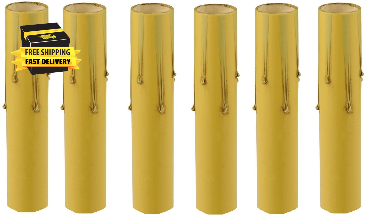 ® 4 Inch Tall Antique Look Drip Candle Socket Covers Candelabra Base - 6 Pack ⭐️
