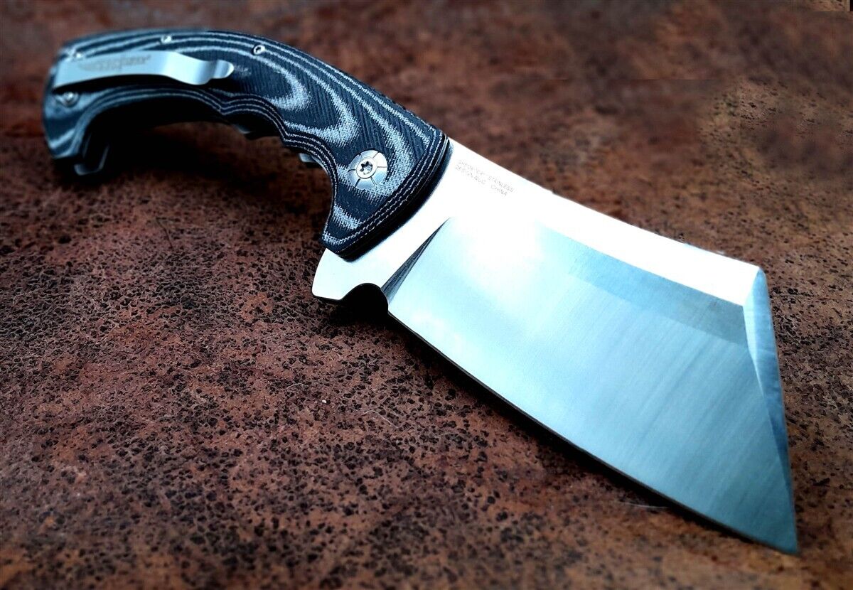Gil Hibben Folding Cleaver 7Cr17 Stainless Steel Pocket Knife w/Clip GH5109