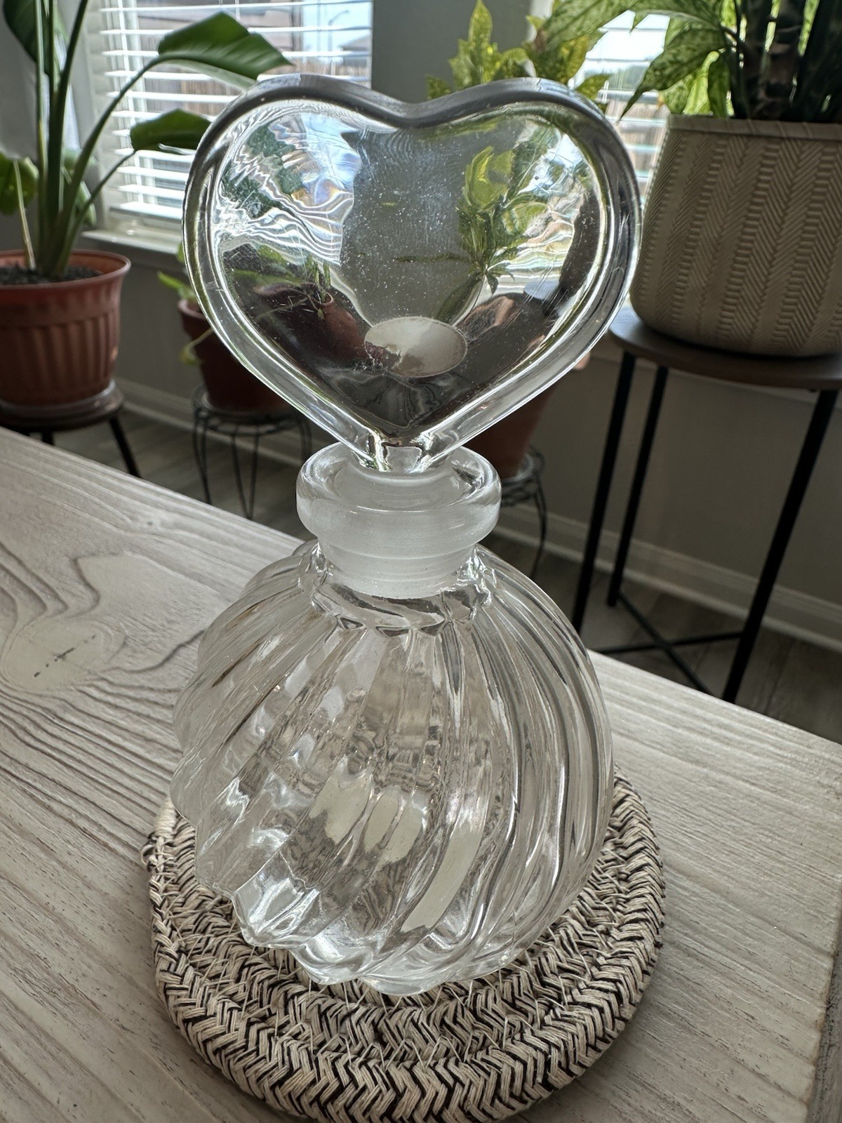 Vintage Glass Perfume Bottle    LARGE TELEFLORA HEART