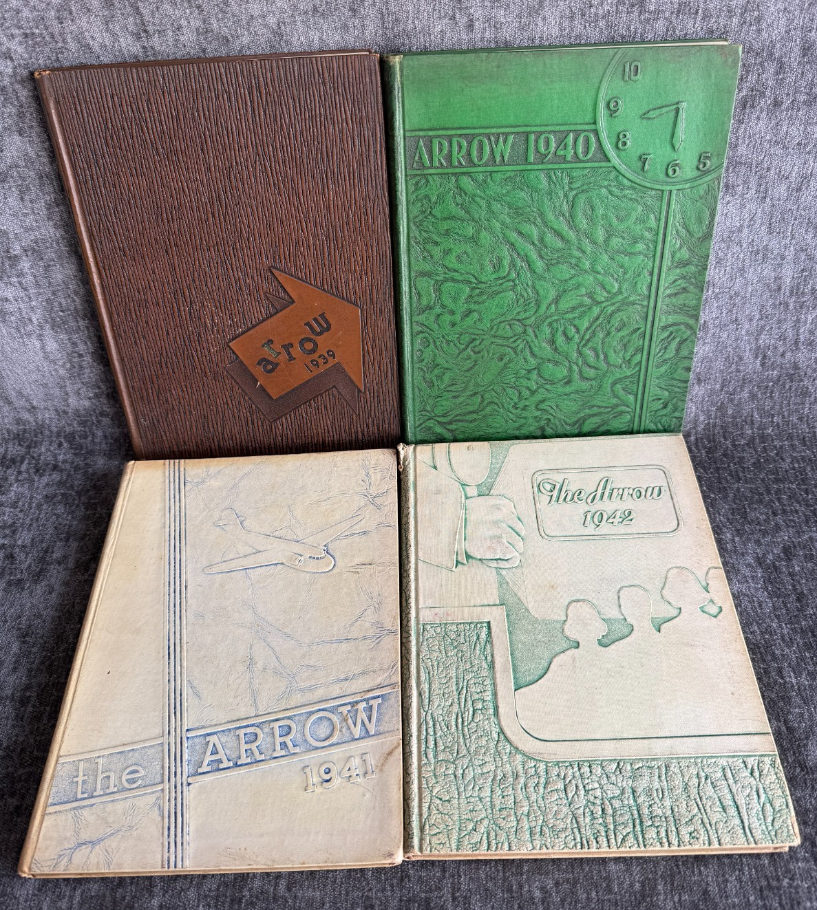 VTG Lot of 4 Chillicothe High School Yearbooks Ohio Arrow 1939 1940 1941 1942