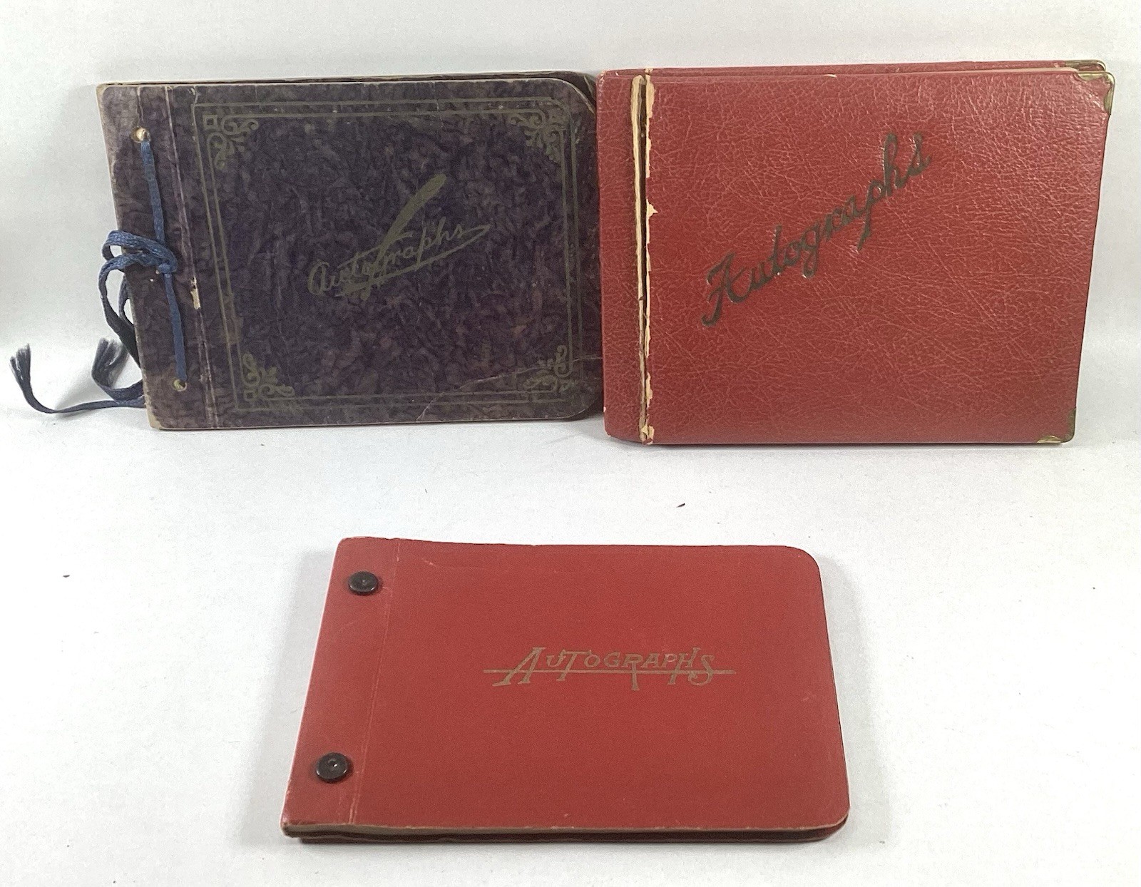 3 Vintage Autograph Memory Books With Entries 1930’s 3 Vintage Autograph Memory Books With Entries 1930’s
