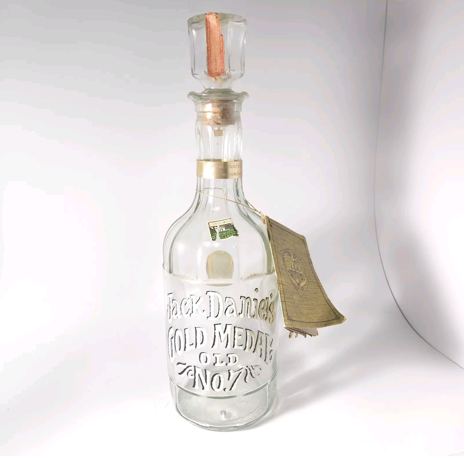 VTG Jack Daniels 1974 Gold Medal Old No. 7 Decanter Personalized Ring Tax Stamp VTG Jack Daniels 1974 Gold Medal Old No. 7 Decanter Personalized Ring Tax Stamp