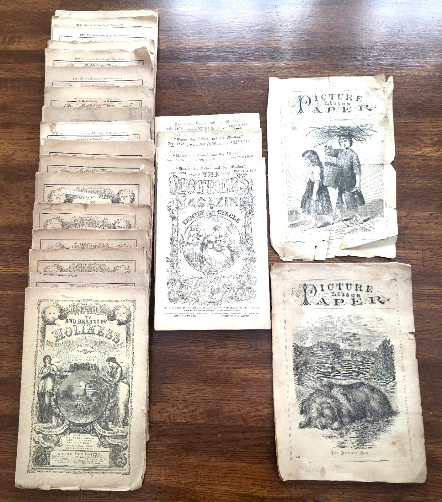 Lot of 23 Antique 1864-1885 Guide to Holiness Revival, Mother's Magazine & More