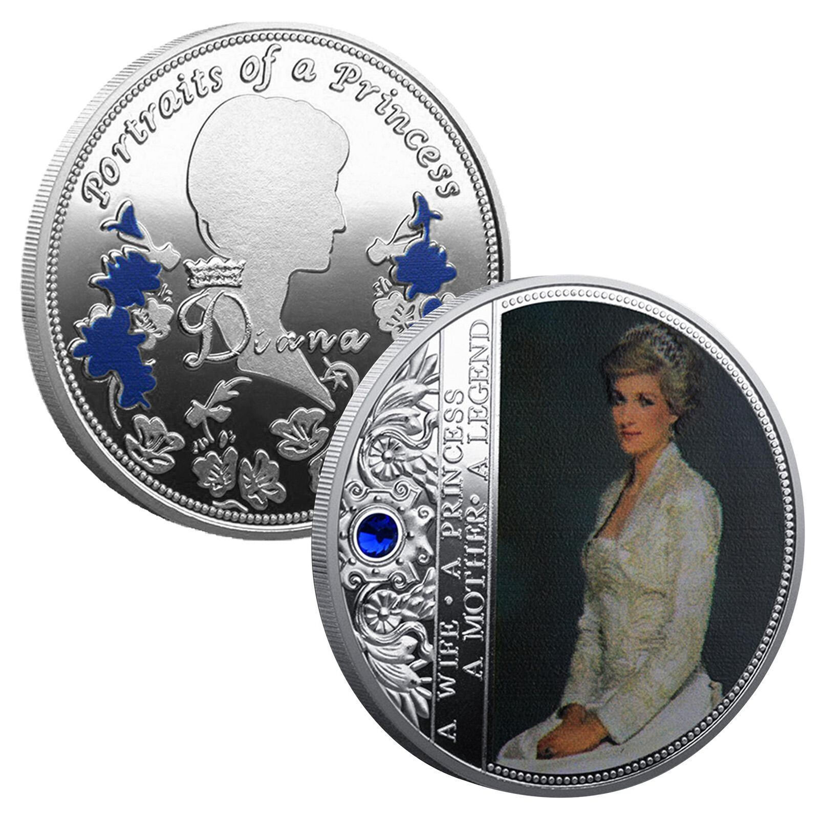 Collectible British Diana Princess Commemorative Coin Last Rose Handmade Craft