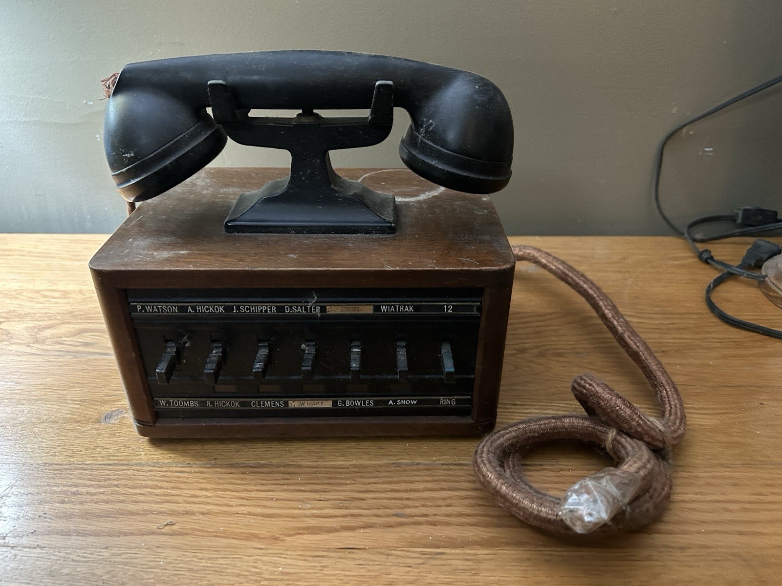 Antique Dictograph Office Intercom Telephone Selector Console Wood As-Is Parts