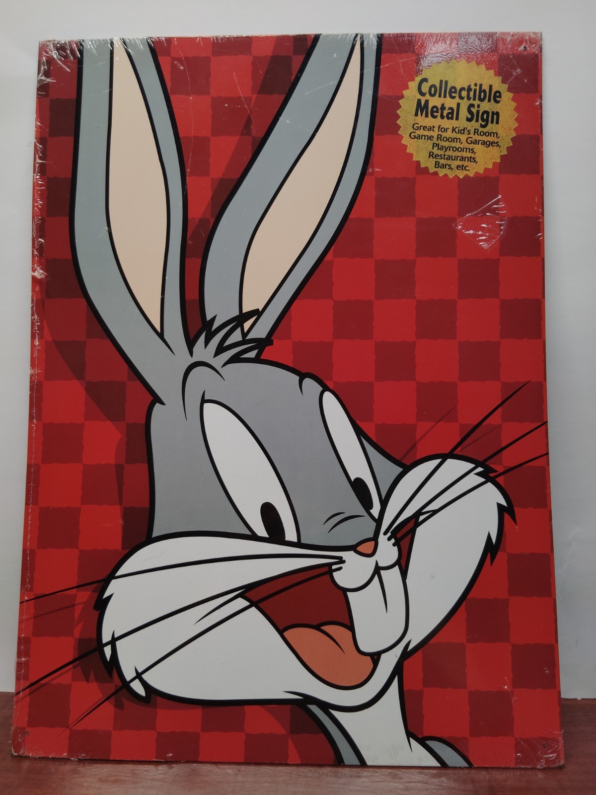 Vtg 1990s Bugs Bunny Looney Tunes Cartoon Classic Metal Sign 17.25x12.50 
