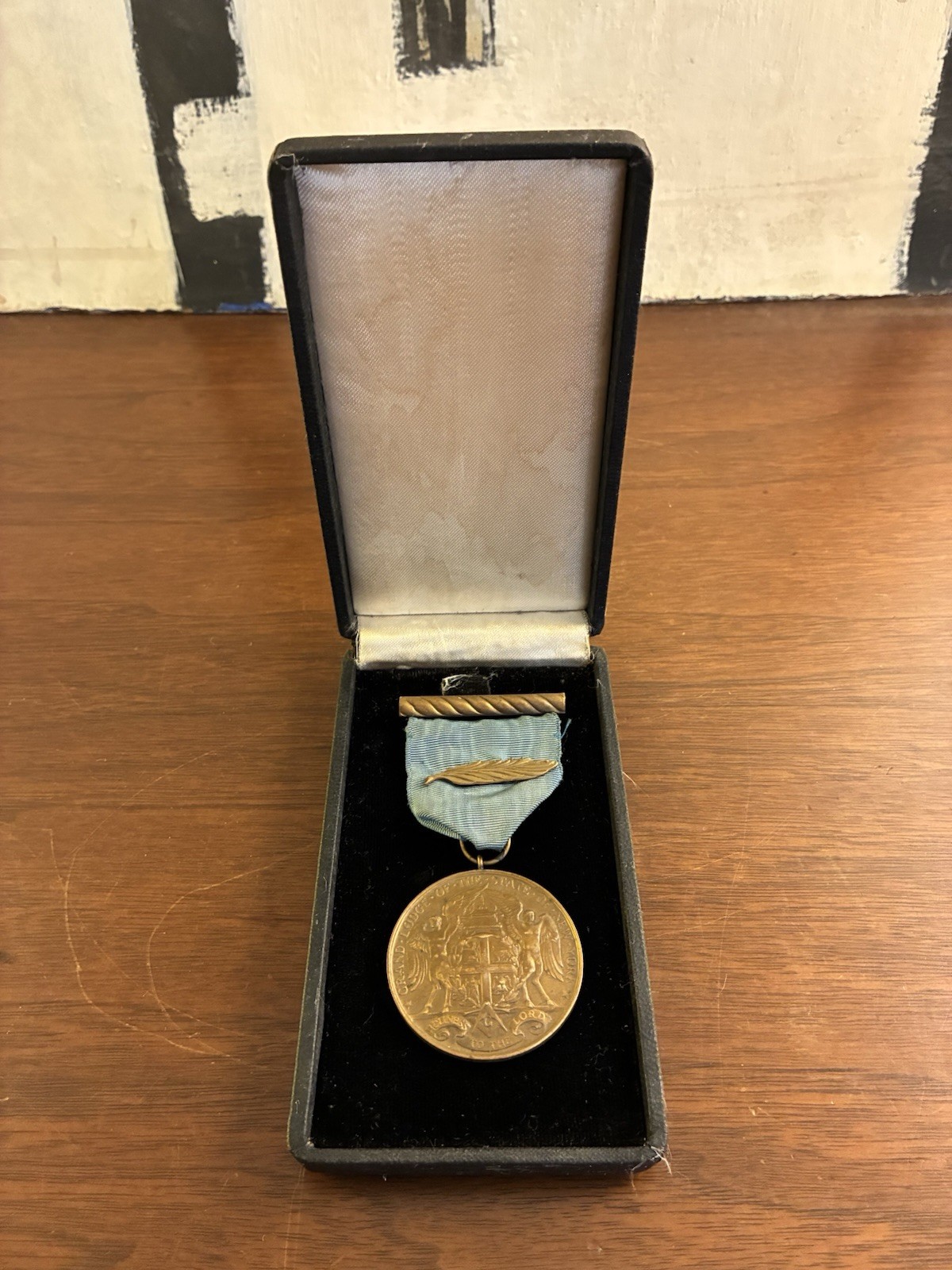 VTG 1949 Masonic 50 Year Service Medal NY Named Boxed Hermann Stratmann 1899