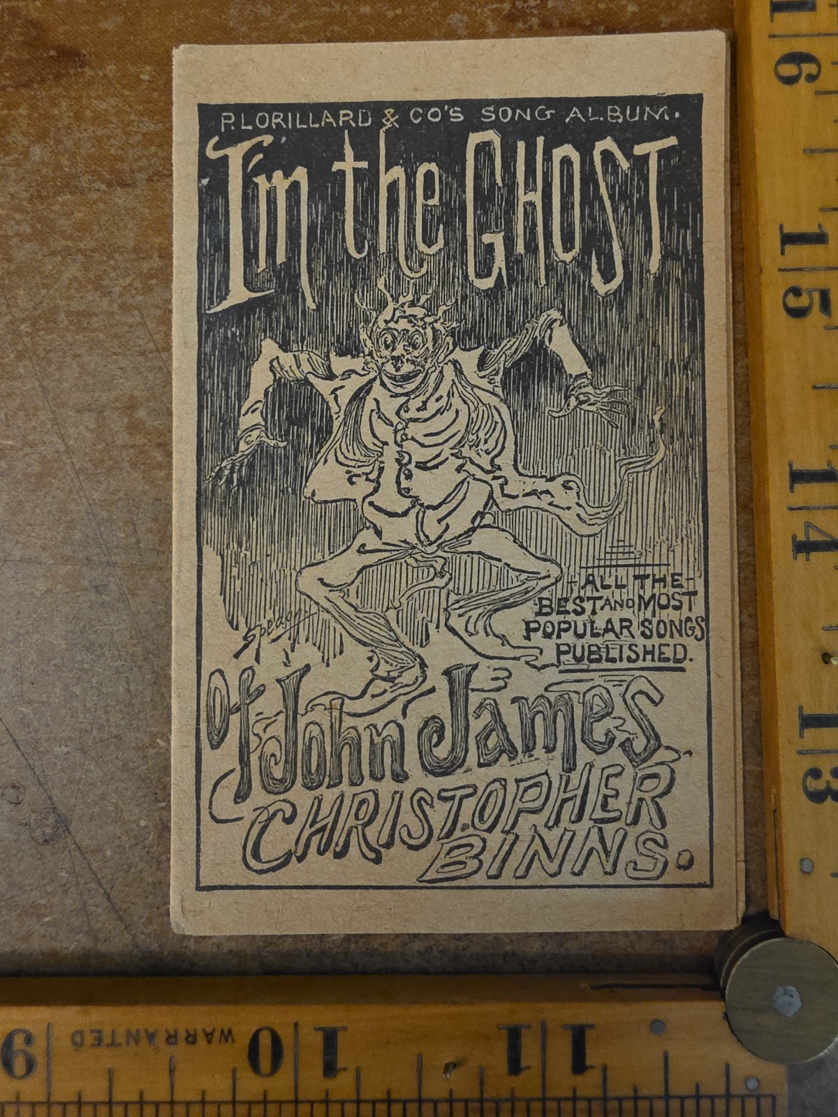 Lorillards Mechanics Delight Tobacco Card Rare I'm The Ghost of John James
