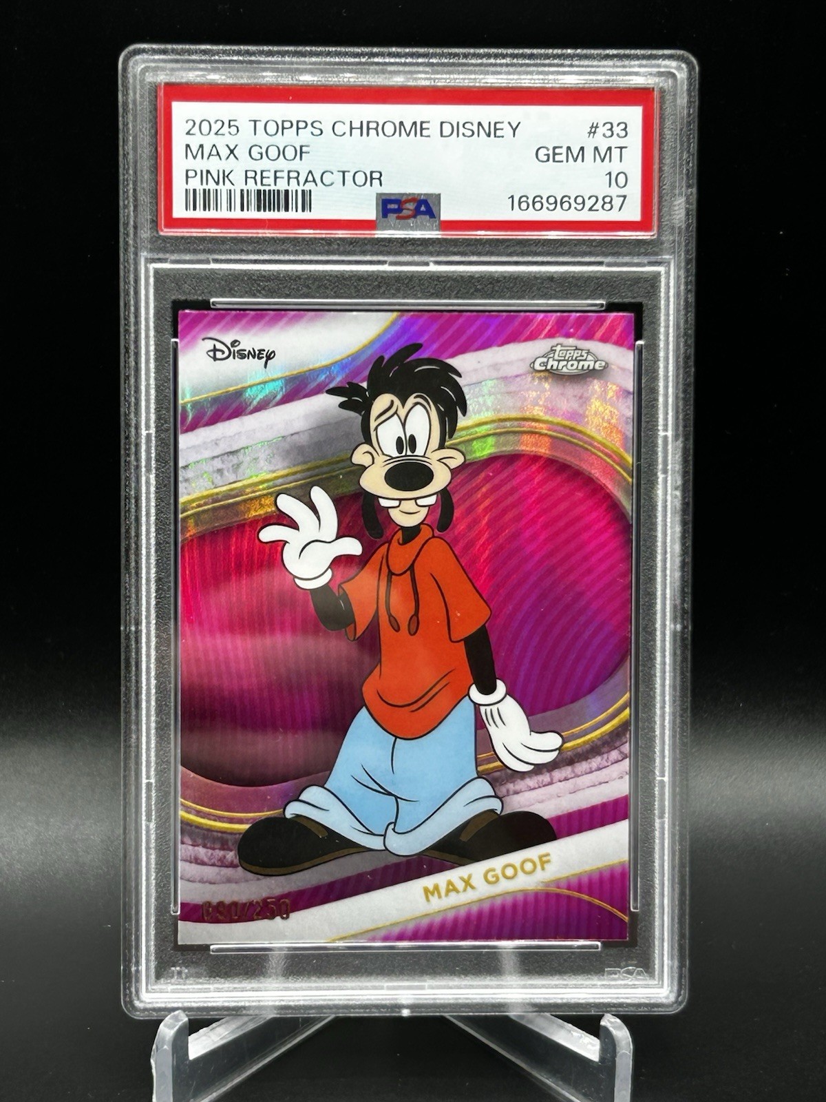 2025 Topps Chrome Disney Max Goof Aqua Refractor #/250 #33 PSA 10 POP 1